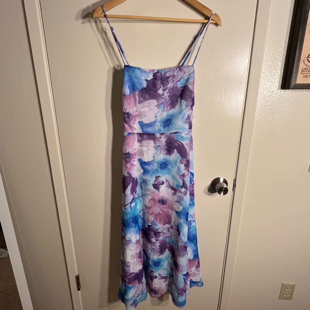 Lulu's Blue and Purple Floral Dress